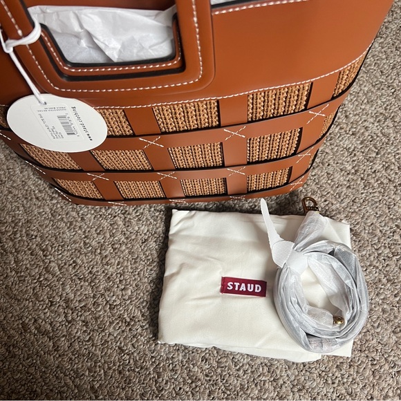 NWT STAUD Raffia Shirley Tote Bag - Picture 11 of 12